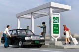 画像: TOMYTEC 1/64 Diorama Collection 64 # Car Snap 04b Taxi stand (with Toyota Crown Comfort)