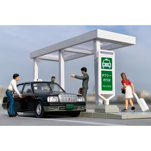 画像: TOMYTEC 1/64 Diorama Collection 64 # Car Snap 04b Taxi stand (with Toyota Crown Comfort)