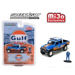 画像: GREEN LiGHT 1/64 2021 Jeep Gladiator Blue/Orange Gulf with Driver Figure