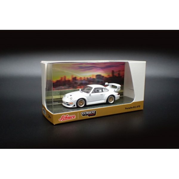 画像1: Tarmac Works 1/64 Porsche 911 GT2 White (1)