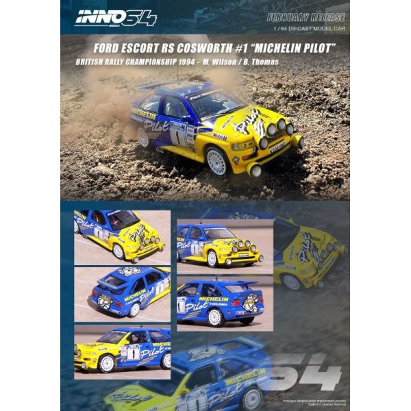 画像4: INNO Models 1/64 Ford Escort RS COSWORTH #1 "MICHELIN PILOT" British Rally Championship 1994 M.Wilson B.Thomas (4)