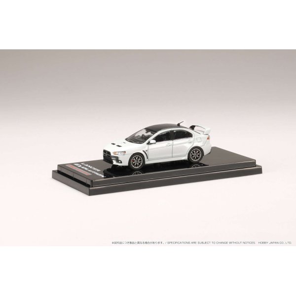 画像2: Hobby JAPAN 1/64 Mitsubishi Lancer Evolution 10 Final Edition White Pearl / Carbon Roof (2)