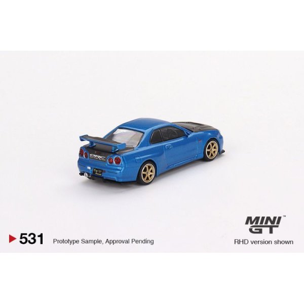 画像2: MINI GT 1/64 Nissan Skyline GT-R R34 Top Secret Bayside Blue (RHD) (2)