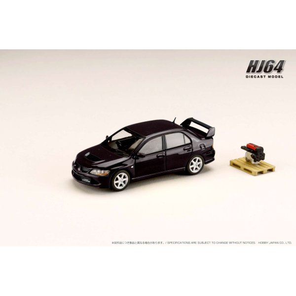 画像2: Hobby JAPAN 1/64 Mitsubishi Lancer GSR EVOLUTION 8 Black Mica with Engine Display Model (2)