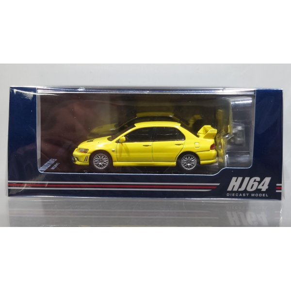 画像1: Hobby JAPAN 1/64 Mitsubishi Lancer GSR EVOLUTION 7 with Dandelion Yellow Engine Display Model (1)