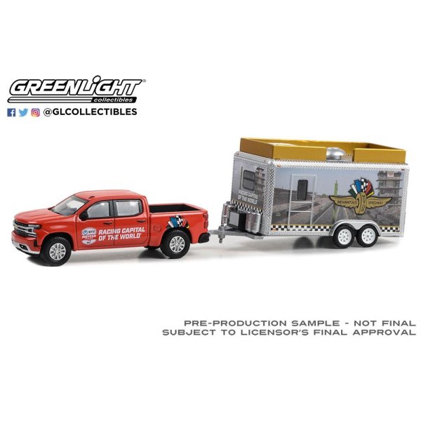 画像1: GREEN LiGHT 1/64 Hitch & Tow - 2023 Chevrolet Silverado and Indianapolis Motor Speedway Trailer (1)