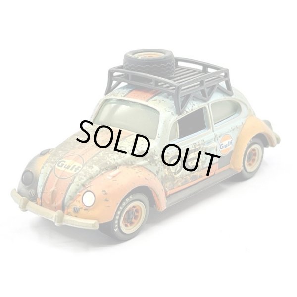 画像1: JOHNNY LIGHTNING 1/64 1970 Volkswagen Beetle Gulf Blue/Orange (Weathering Paint) with Roof Rack (1)