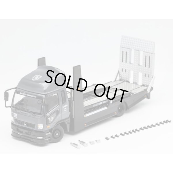 画像2: Gaincorp Products 1/64 Mitsubishi FUSO Truck Double Decker Trailer Gray/Black (2)