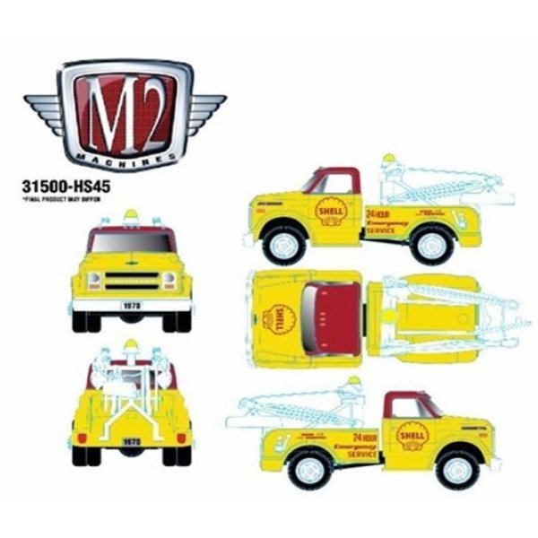 画像5: M2 Machines 1/64 1970 Chevrolet C60 Tow Truck "SHELL" - Yellow (5)