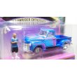 画像3: JOHNNY LIGHTNING 1/64 1950 Chevy 3100 Pickup Lowrider Blue with Lowrider Enthusiast Figure (3)