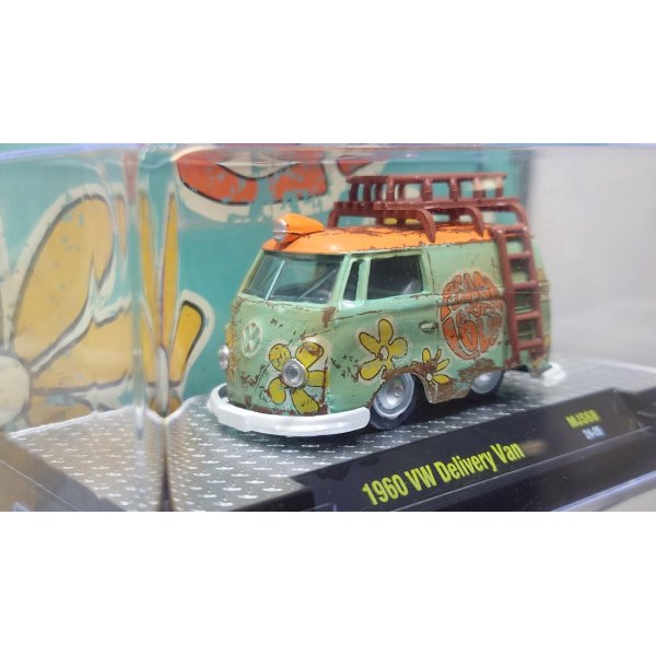 画像2: M2 Machines 1/64 1960 Volkswagen Delivery Van Peace & Love Green/Orange (2)