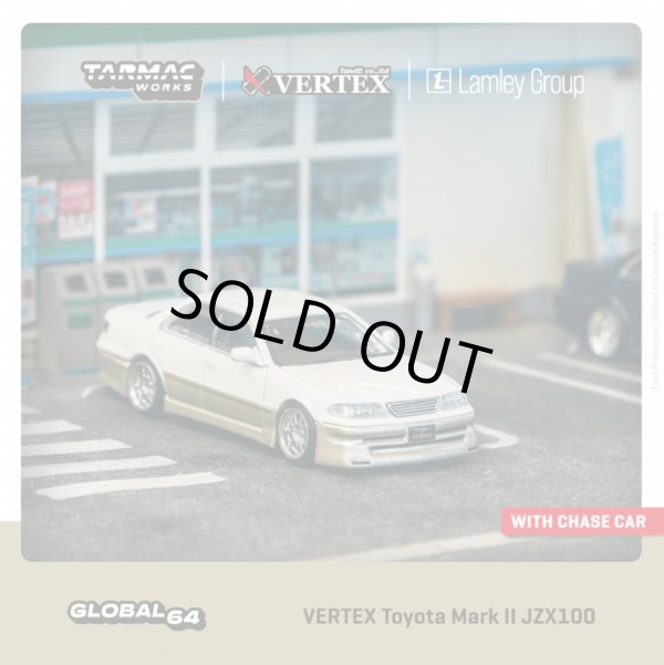 画像1: Tarmac Works 1/64 VERTEX Toyota Mark II JZX100 White Metallic (1)