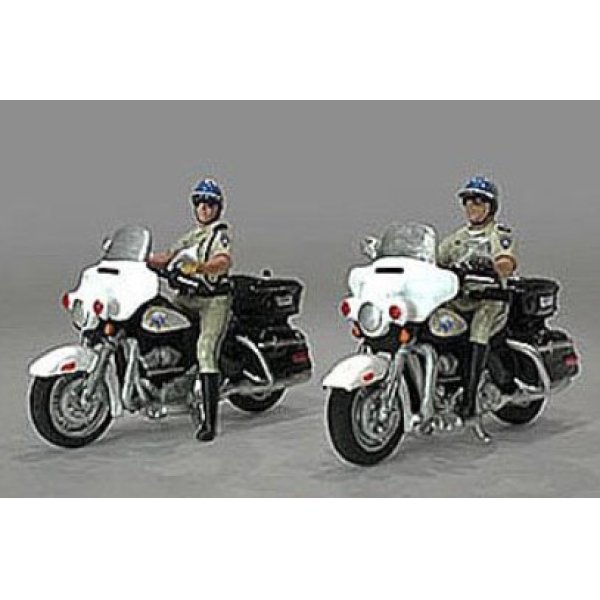 アメリカン ジオラマ 1/64 フィギア ハイウェイパトロール ポリス バイク American Diorama Figures Highway  Patrol Motorcycles - serielec.fr
