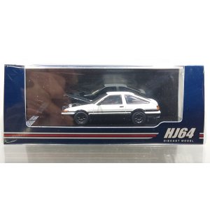 画像: Hobby JAPAN 1/64 Toyota Sprinter Trueno GT APEX (AE86) JDM Style Carbon Bonnet White/Black