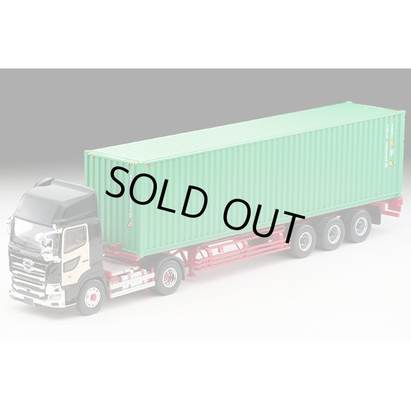 画像1: TOMYTEC 1/64 Limited Vintage NEO Hino Profia 40ft Marine Container Trailer (東邦車輛TC36H1C34) (Black) (1)