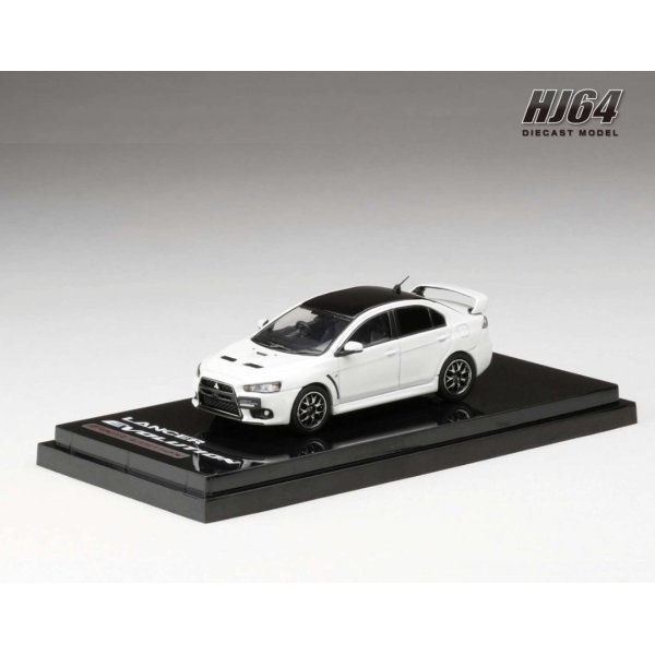 画像2: Hobby JAPAN 1/64 Mitsubishi Lancer Evolution X FINAL EDITION White Pearl / Black Roof with Engine Display Model (2)