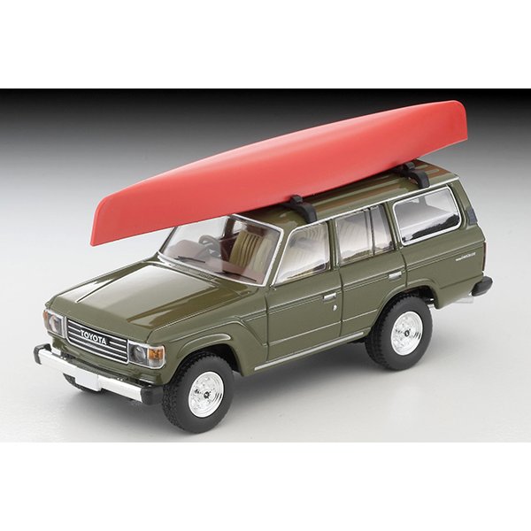 画像1: TOMYTEC 1/64 Limited Vintage NEO Toyota Land Cruiser 60 (Olive) with Canoe, Figure (1)