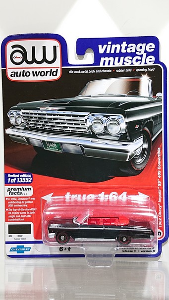 画像1: auto world 1/64 '62 Chevrolet Impala SS Convertible Black (1)