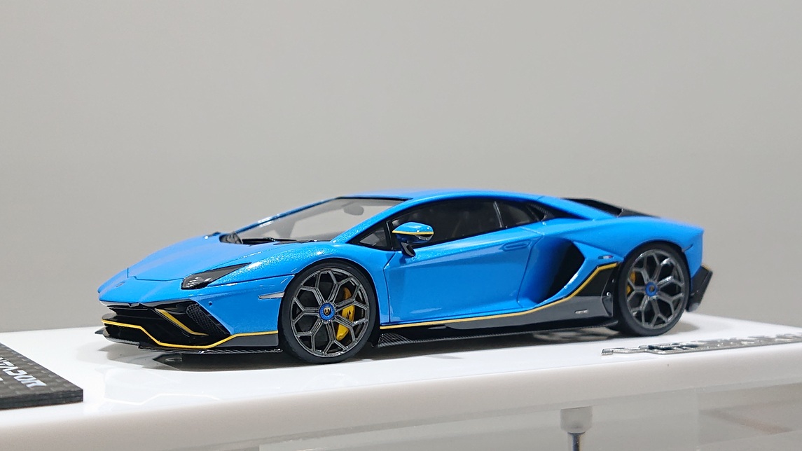 EIDOLON 1/43 Lamborghini Aventador LP780-4 Ultimae 2021 (Leirion Wheel)  Azzurro Pearl Limited 30 pcs.