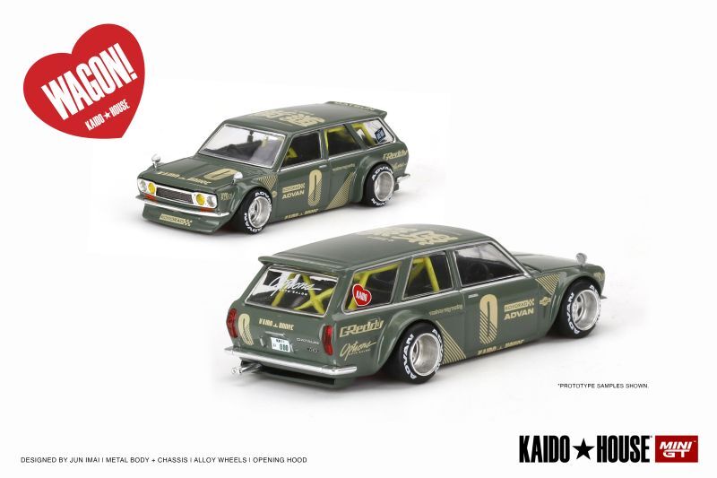 MINI GT 1/64 Datsan KAIDO 510 Wagon Green KAIDO HOUSE (RHD