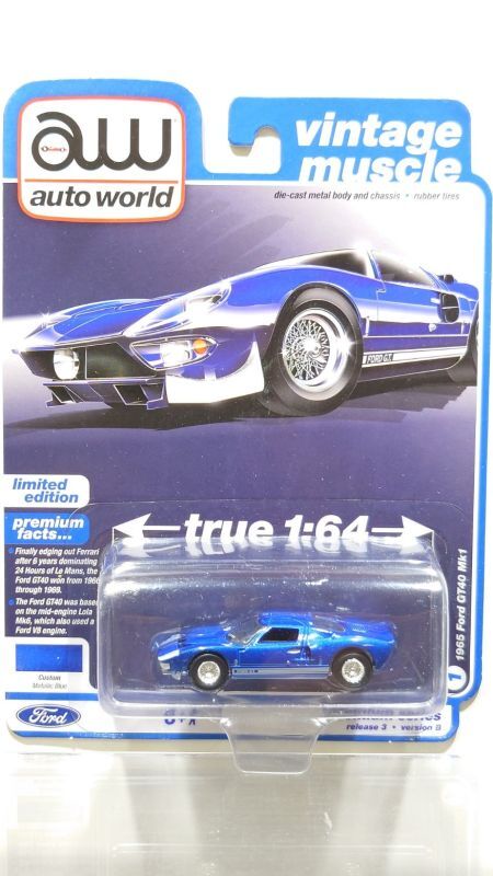 画像1: auto world 1/64 1965 Ford GT40 MK.I Blue (1)