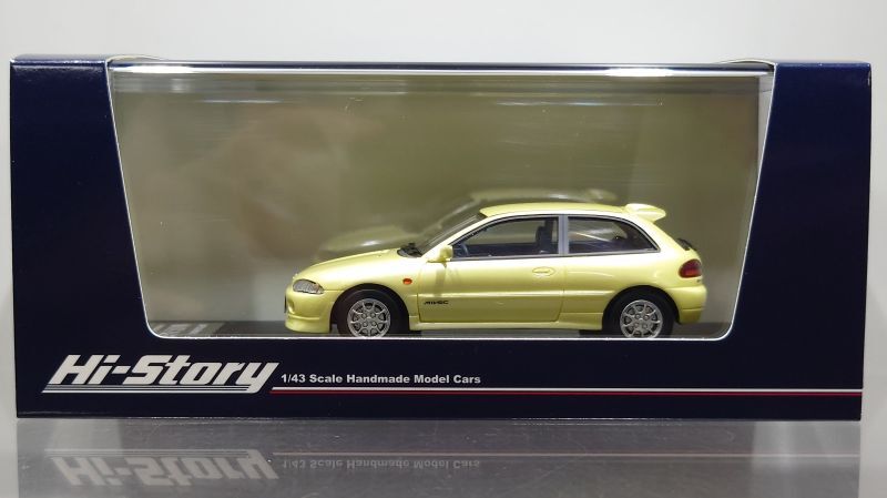 Hi Story 1/43 MITSUBISHI MIRAGE CYBORG-R (1992) Champagne Yellow