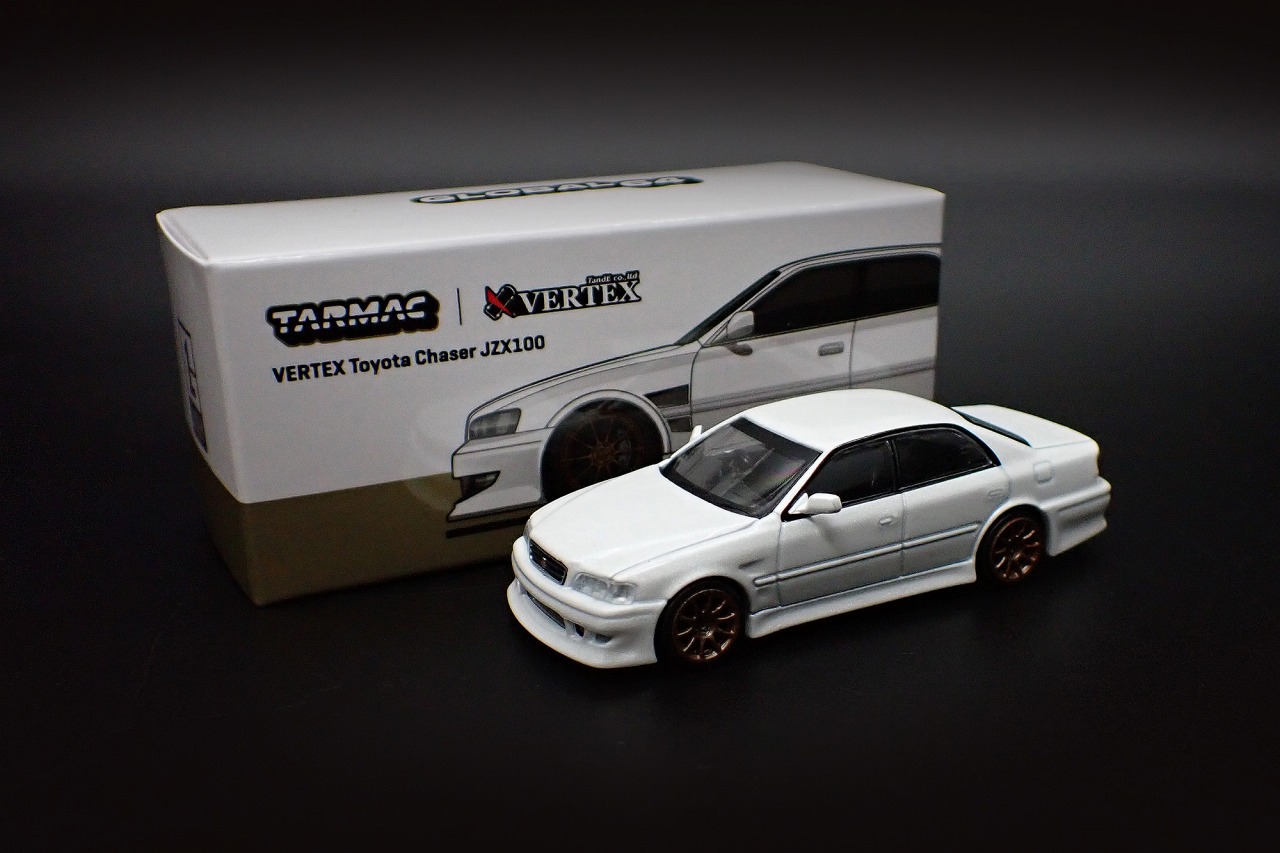 Tarmac Works 1/64 VERTEX Toyota Chaser JZX100 White Metallic