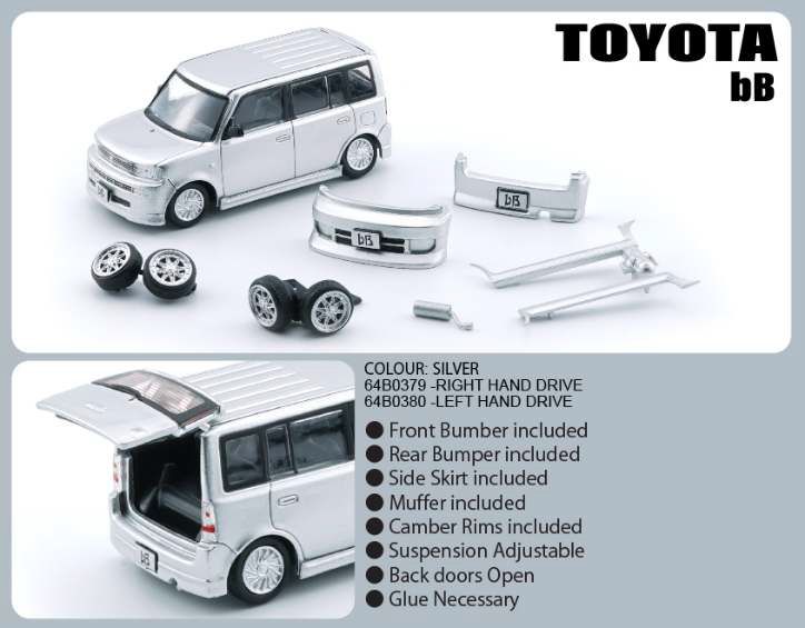 画像1: BM CREATIONS 1/64 Toyota 2000 bB Silver (RHD) (1)