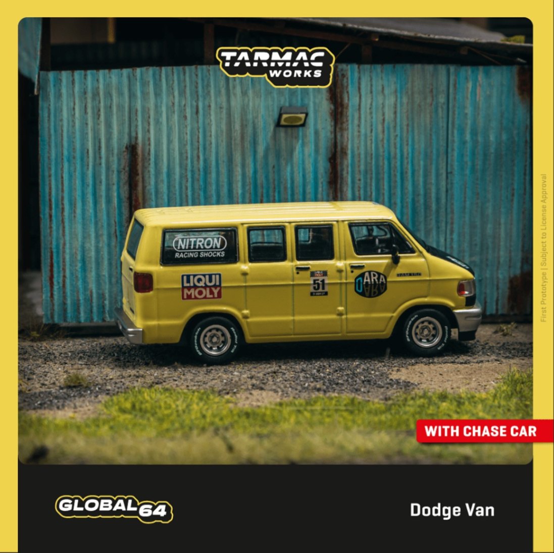 画像1: Tarmac Works 1/64 Dodge Van Yellow (1)