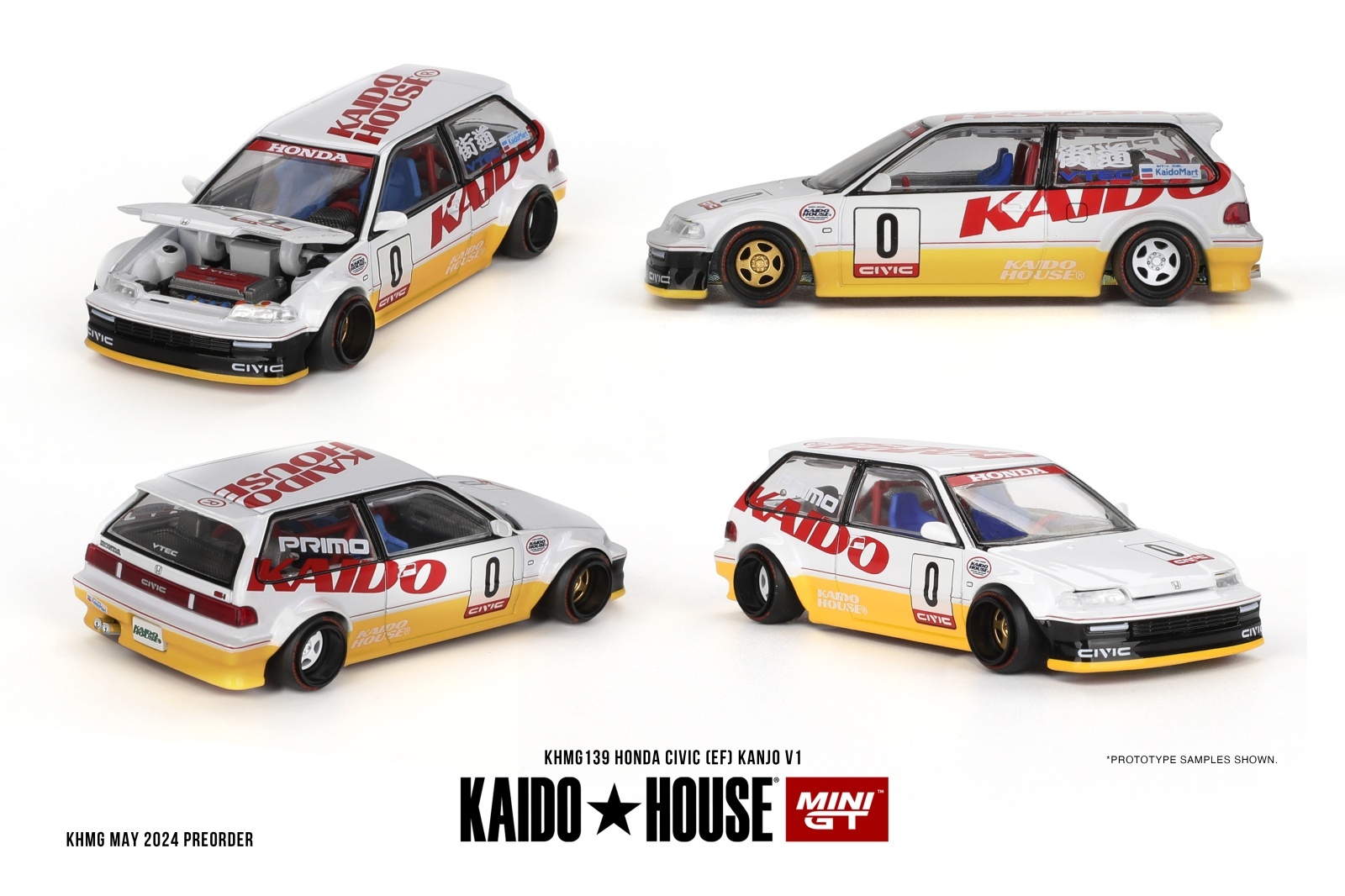 画像1: MINI GT 1/64 Honda Civic EF Kanjo V1(LHD) (1)